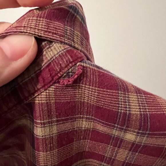 Nautica Size Large Mens Red Checkered Short Sleeve Button Down Shirt - Picture 5 of 6